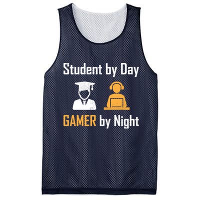 Student By Day Gamer By Night Mesh Reversible Basketball Jersey Tank