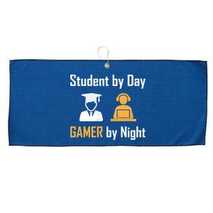 Student By Day Gamer By Night Large Microfiber Waffle Golf Towel