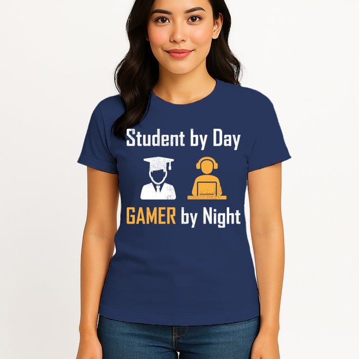 Student By Day Gamer By Night Womens T-Shirt