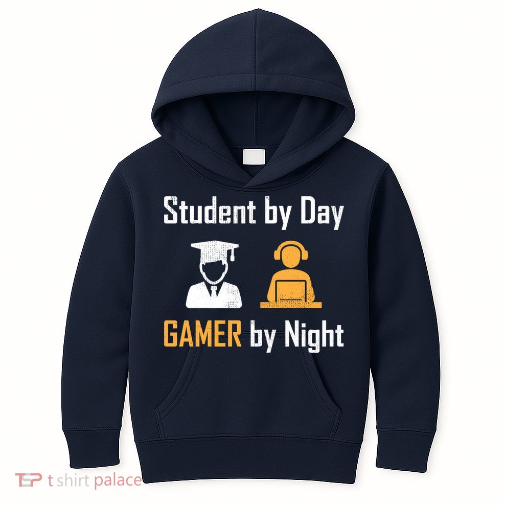 Student By Day Gamer By Night Kids Hoodie