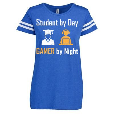 Student By Day Gamer By Night Enza Ladies Jersey Football T-Shirt