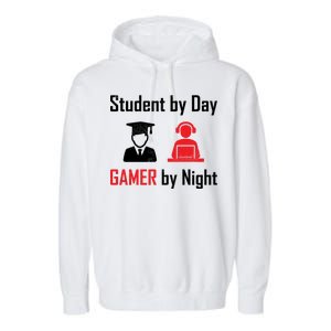 Student By Day Gamer By Night Garment-Dyed Fleece Hoodie