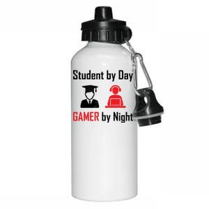 Student By Day Gamer By Night Aluminum Water Bottle