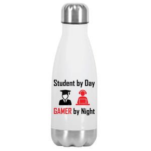 Student By Day Gamer By Night Stainless Steel Insulated Water Bottle