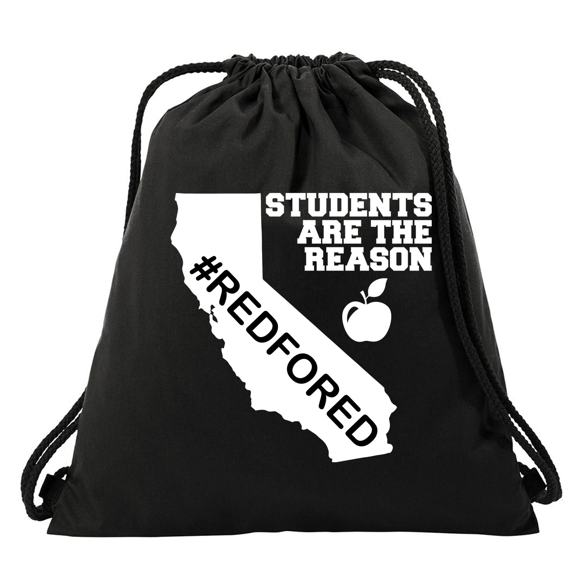 Students Are The Reason Red For Ed California Teacher Drawstring Bag