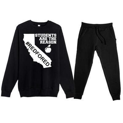 Students Are The Reason Red For Ed California Teacher Premium Crewneck Sweatsuit Set