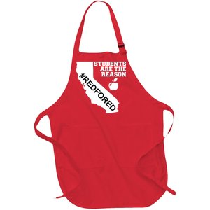 Students Are The Reason Red For Ed California Teacher Full-Length Apron With Pockets