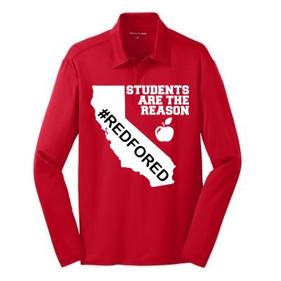 Students Are The Reason Red For Ed California Teacher Silk Touch Performance Long Sleeve Polo