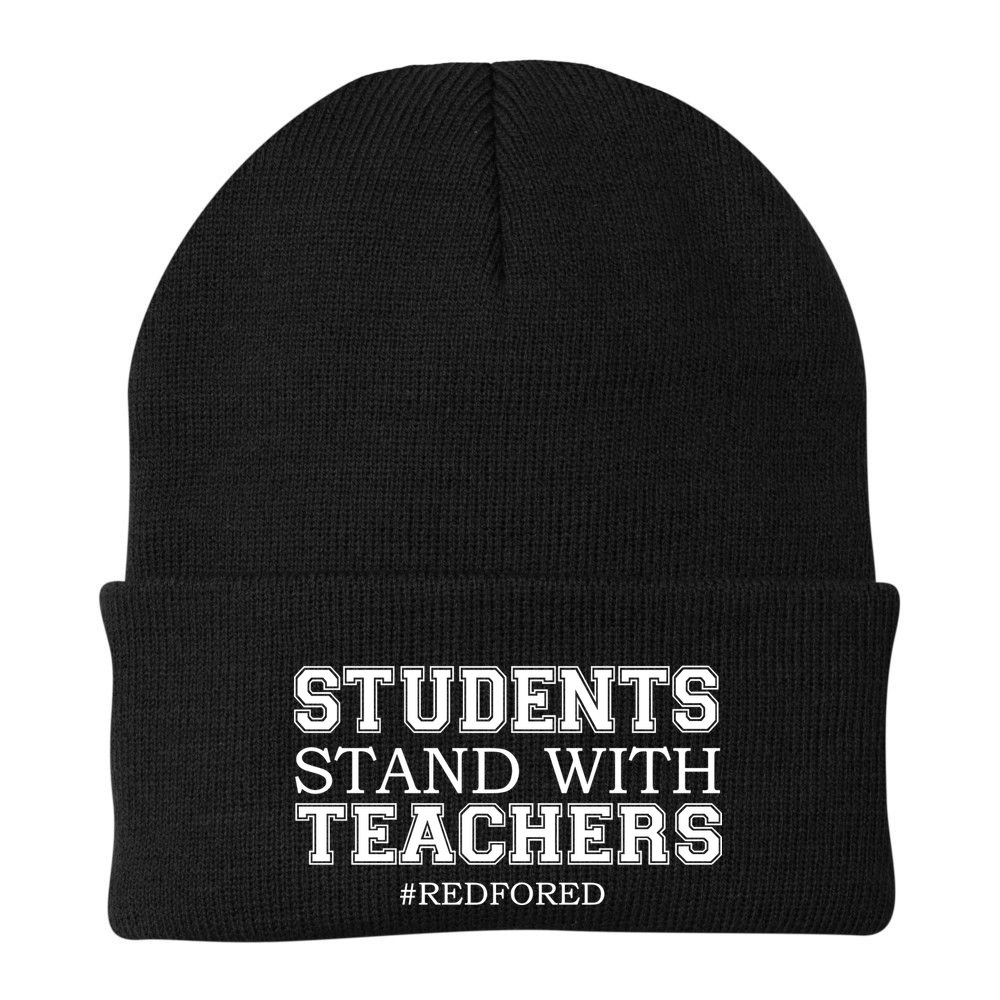 Students Stand With Teachers #RedForEd Beanie