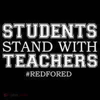Students Stand With Teachers #RedForEd Drawstring Bag