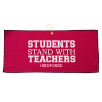 Students Stand With Teachers #RedForEd Large Microfiber Waffle Golf Towel