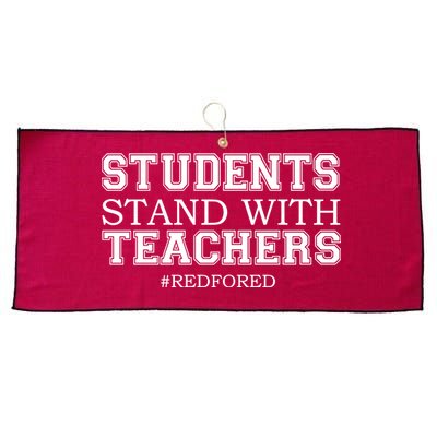 Students Stand With Teachers #RedForEd Large Microfiber Waffle Golf Towel