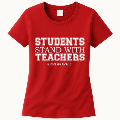 Students Stand With Teachers #RedForEd Womens T-Shirt
