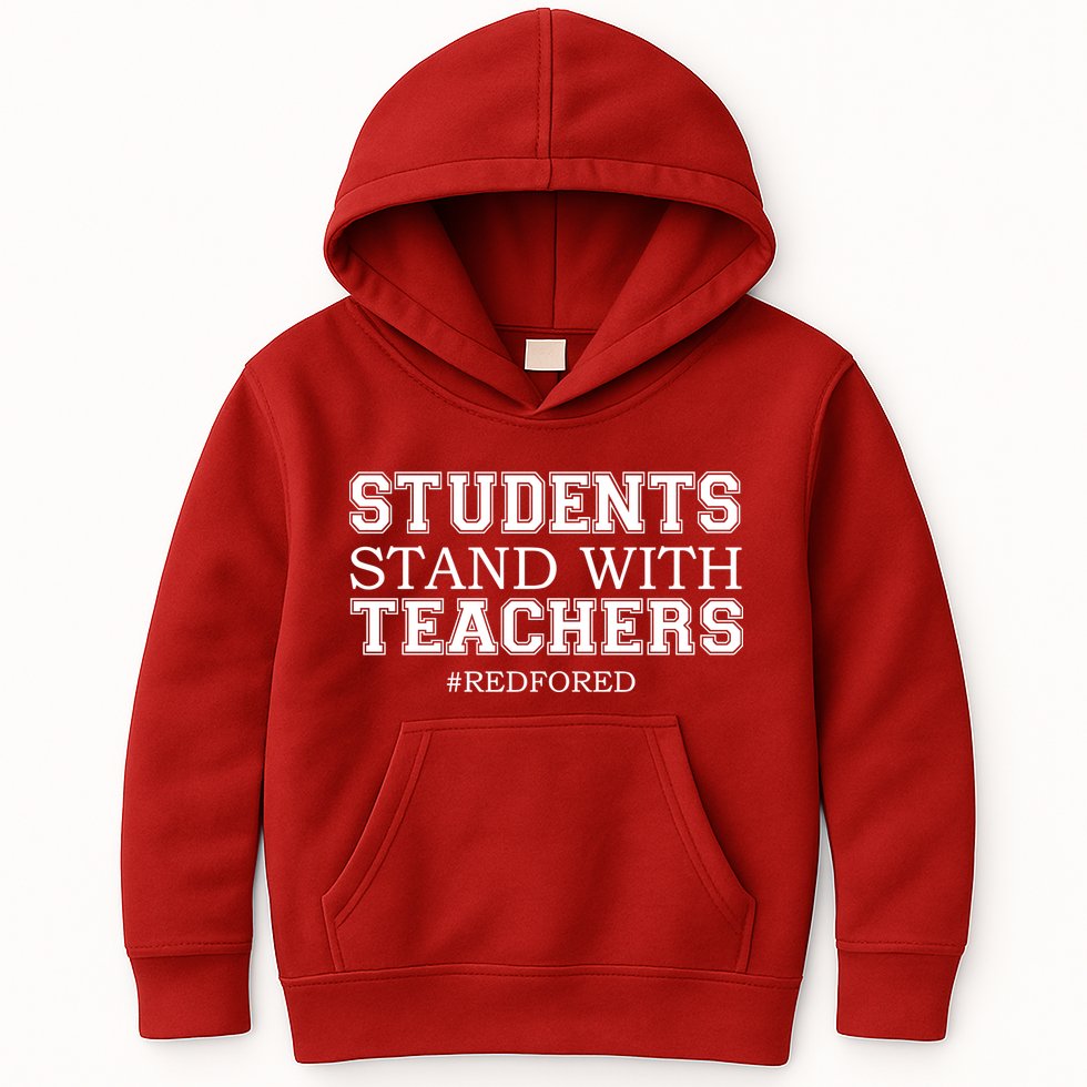 Students Stand With Teachers #RedForEd Kids Hoodie