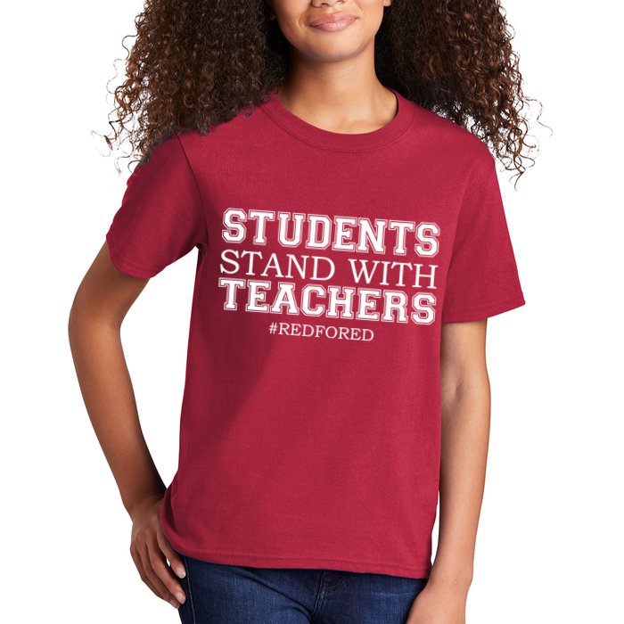 Students Stand With Teachers #RedForEd Kids T-Shirt