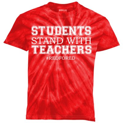 Students Stand With Teachers #RedForEd Kids Tie-Dye T-Shirt