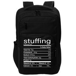 Stuffing Nutritional Facts Funny Thanksgiving Impact Tech Backpack