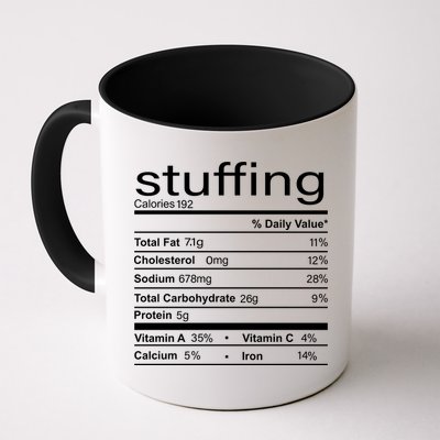 Stuffing Nutritional Facts Funny Thanksgiving Mug