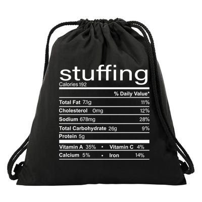 Stuffing Nutritional Facts Funny Thanksgiving Drawstring Bag