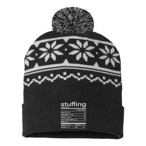 Stuffing Nutritional Facts Funny Thanksgiving USA-Made Snowflake Beanie