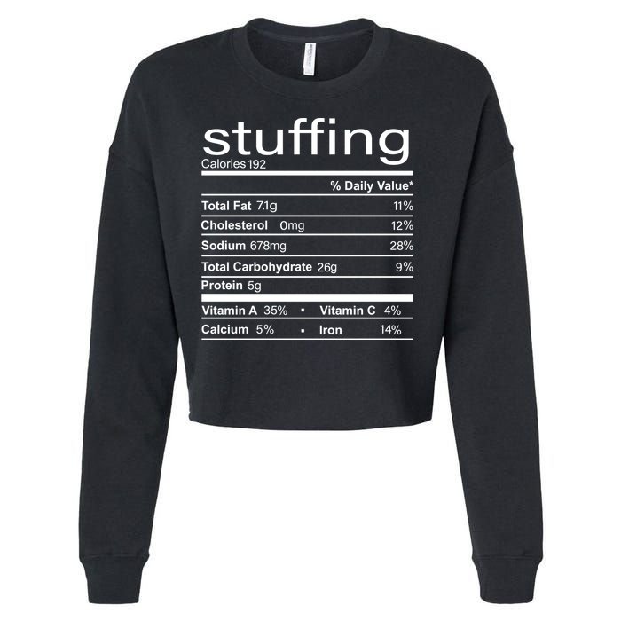 Stuffing Nutritional Facts Funny Thanksgiving Cropped Pullover Crew