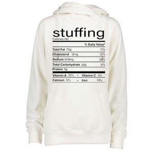 Stuffing Nutritional Facts Funny Thanksgiving Womens Funnel Neck Pullover Hood