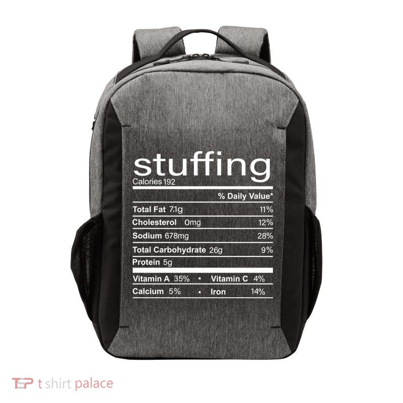 Stuffing Nutritional Facts Funny Thanksgiving Vector Backpack