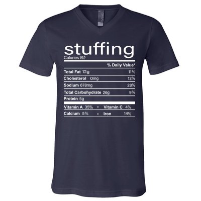 Stuffing Nutritional Facts Funny Thanksgiving V-Neck T-Shirt