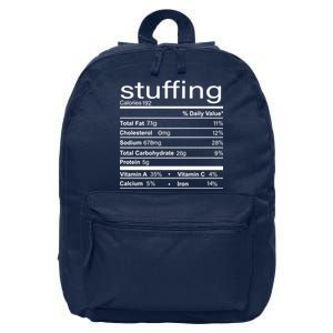 Stuffing Nutritional Facts Funny Thanksgiving 16 in Basic Backpack