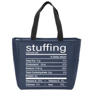 Stuffing Nutritional Facts Funny Thanksgiving Zip Tote Bag