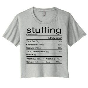 Stuffing Nutritional Facts Funny Thanksgiving Women's Crop Top Tee