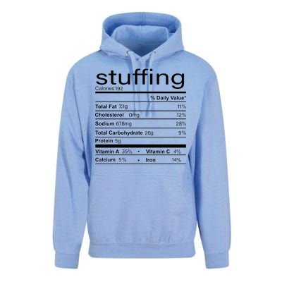 Stuffing Nutritional Facts Funny Thanksgiving Unisex Surf Hoodie