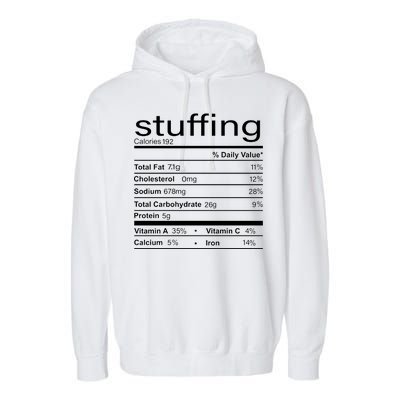 Stuffing Nutritional Facts Funny Thanksgiving Garment-Dyed Fleece Hoodie