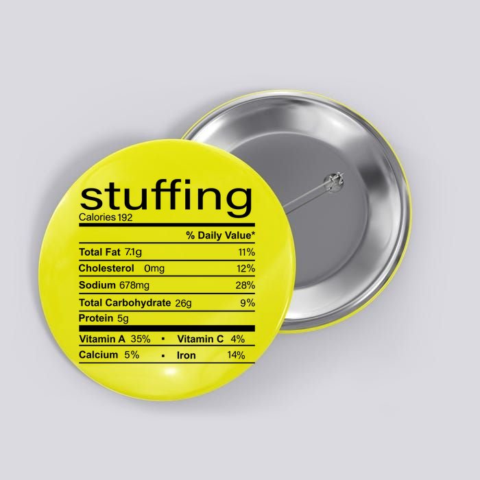 Stuffing Nutritional Facts Funny Thanksgiving Button