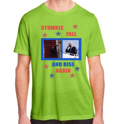 Stumble Fall And Rise Again Funny Biden Meme Adult ChromaSoft Performance T-Shirt