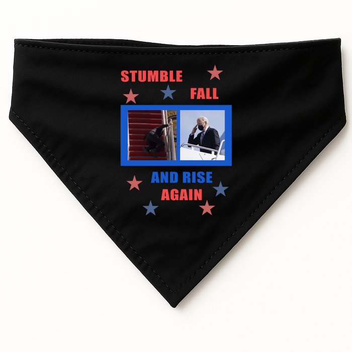 Stumble Fall And Rise Again Funny Biden Meme USA-Made Doggie Bandana