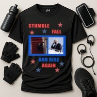 Stumble Fall And Rise Again Funny Biden Meme Cooling Performance Crew T-Shirt