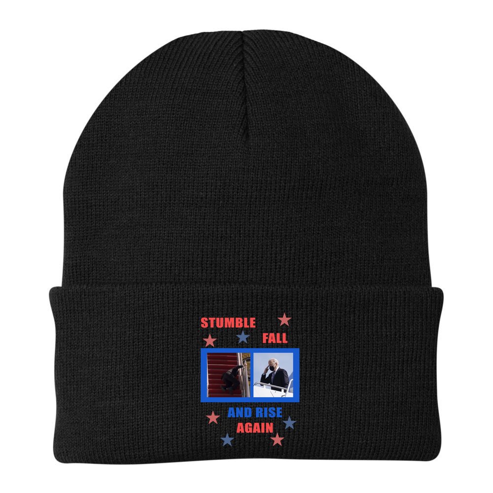 Stumble Fall And Rise Again Funny Biden Meme Beanie