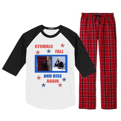 Stumble Fall And Rise Again Funny Biden Meme Raglan Sleeve Pajama Set