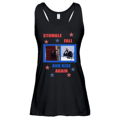 Stumble Fall And Rise Again Funny Biden Meme Ladies Essential Flowy Tank