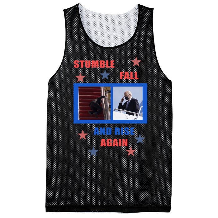 Stumble Fall And Rise Again Funny Biden Meme Mesh Reversible Basketball Jersey Tank