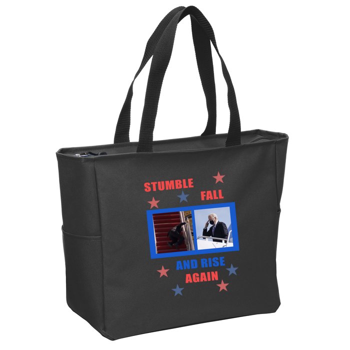 Stumble Fall And Rise Again Funny Biden Meme Zip Tote Bag