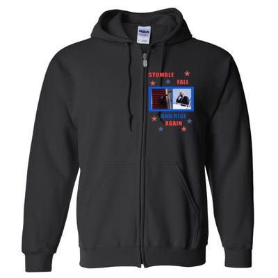 Stumble Fall And Rise Again Funny Biden Meme Full Zip Hoodie