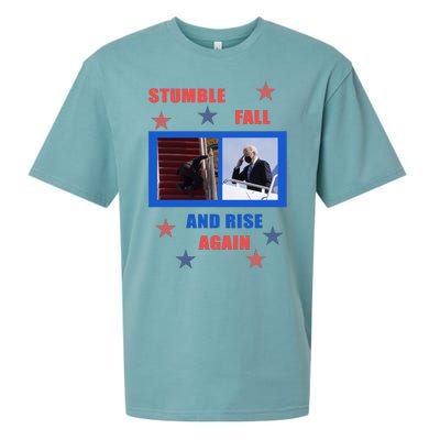 Stumble Fall And Rise Again Funny Biden Meme Sueded Cloud Jersey T-Shirt