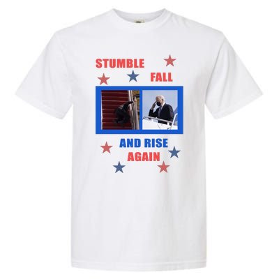 Stumble Fall And Rise Again Funny Biden Meme Garment-Dyed Heavyweight T-Shirt