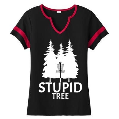 Stupid Tree Disc Golf Ladies Halftime Notch Neck Tee