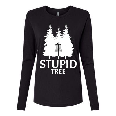 Stupid Tree Disc Golf Womens Cotton Relaxed Long Sleeve T-Shirt