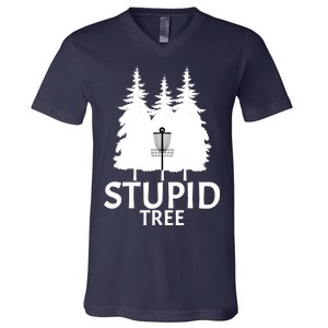 Stupid Tree Disc Golf V-Neck T-Shirt