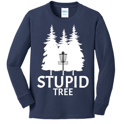 Stupid Tree Disc Golf Kids Long Sleeve Shirt