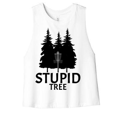 Stupid Tree Disc Golf Women's Racerback Cropped Tank